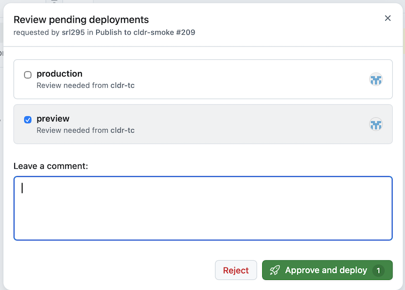 Screenshot: Approving